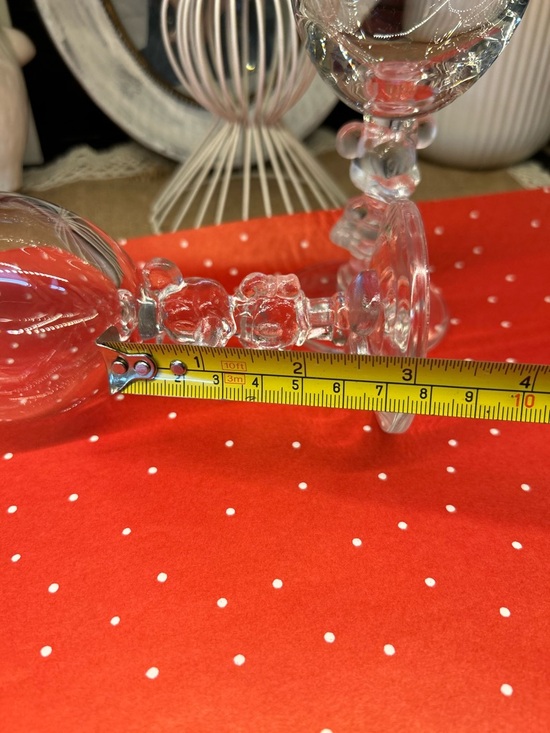 VTG Disney Mickey & Minnie 3D Figure Stem Wine Glass Set w/ Box Disney Wedding - Picture 10 of 16